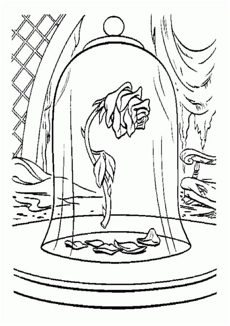beauty beast rose coloring pages  coloring pages