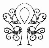 Ankh Tattoo Coloring Template sketch template