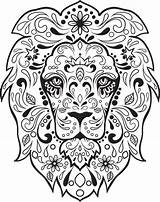 Coloring Pages Skull Sugar Owl Mandala Vector Adult Dog Printable Element Leeuw Adults Print Getcolorings Lion Book Color Skulls Template sketch template