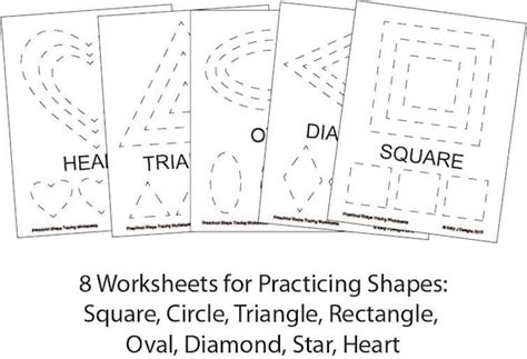 preschool shape tracing worksheet  printables