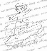 Surfer Coloring Digital Surfing Pages Digi Stamp Guy Sold Summer Beach Etsy sketch template