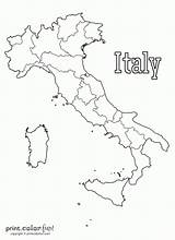 Italy Map Coloring Pages Color Printable Blank Print Kids Crafts Maps Might Milan sketch template