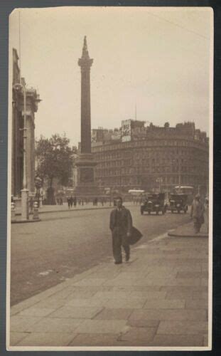 antique c 1915 rppc real photo trafalgar square london england candid