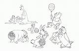 Pooh Winnie Coloring Pages Classic Friends Library Clipart Disney sketch template