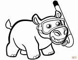 Hippo Snorkel Colorir Fofos Fofo Hipopotam Clipartmag Colorironline Hipopótamo Onlinecoloringpages Drukuj sketch template