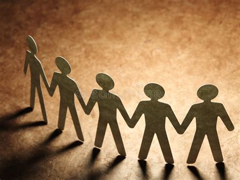 group  paper people holding hands stock photo image  unity