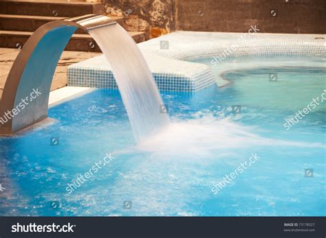empty swimming pool waterfall jet jacuzzi stock photo  shutterstock