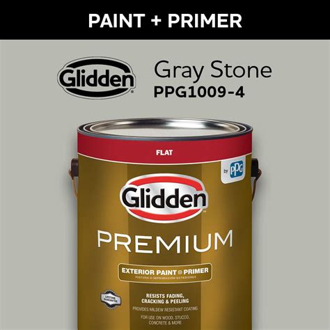 glidden premium  gal ppg  gray stone flat exterior latex paint