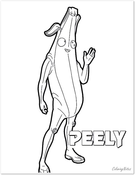 fortnite coloring pages peely    thic picture