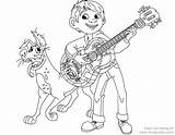 Coloring Coco Pages Disney Dante Miguel Movie Printable Pixar Guitar Family Disneyclips Characters Pdf Sketch Template Funstuff sketch template