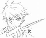 Anime Coloring Sad Outlines Coloring4free Colorear Male Getdrawings Coloringbay sketch template