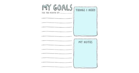 printable monthly goal planner  printable goal sheets popsugar