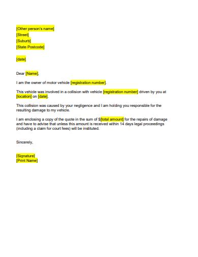 accident report letter  examples format   write
