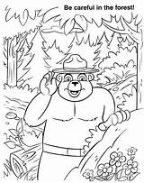 Smokey Bear Coloring Pages Forest Printable Fire Kids Sheets Prevention Bandit Color Wildfire Colouring Activity Thursday Birthday Wildfires Popular Virginia sketch template
