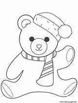 Coloring Teddy Bear Christmas Pages Printable Drawing Cartoon Print Cute Bears Color Template Sheets Colorings Colouring Simple Polar Kids Teddybear sketch template