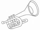 Trumpet Coloring Instrument Trompette Sketch Objets Trumpets Coloriages Thedrawbot sketch template