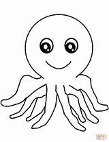 Octopus Coloring Cartoon Pages Printable Color sketch template