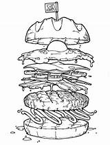 Burger Colouring Mcdonalds Colornimbus Cheeseburger Dynamite Mince Meat Kostenlose Toss sketch template