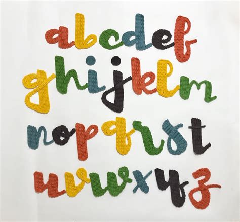 cursive alphabet applique sets  crocheters  upper case