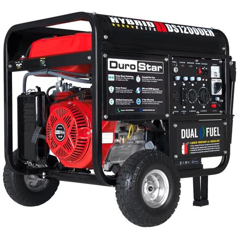 durostar  running watt gasolinepropane portable generator  lowescom