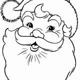 Santa Coloring Face Pages Kids Print sketch template