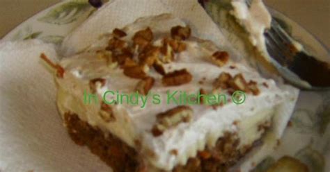 in cindy s kitchen carrot poke cake with cheesecake filling