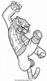 Panda Kung Tigress Trickfilmfiguren Tigre Malvorlage Cartoni Bengala Colornimbus Kick sketch template