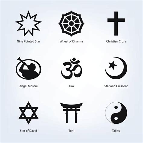 vector set  religious symbols