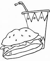 Hamburger Coloring Pages Books Cat sketch template