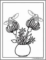 Bee Coloring Bees Pages Flowers Honey Printable Colorwithfuzzy Hives sketch template