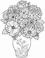 Coloring Flower Flowers Drawing Pot Bouquet Pages Vase Beautiful Sketch Rose Colour Pencil Tulips Draw Line Pots Drawings Color Vases sketch template