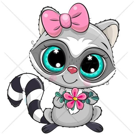 cute raccoon girl png digital  clipart adorable etsy cute