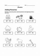 Phonics Worksheets Printable Kindergarten Worksheet Phonemes Activities Englishlinx Adding Words Coloring Kids Pages Joe sketch template