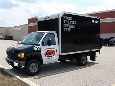 professional graphic solutions geek squad truck wrap