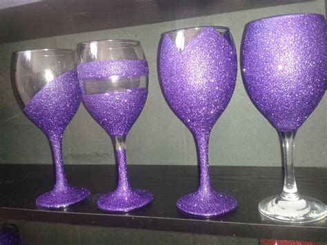 4 Styles Purple Glitter Wine Glasses Glitter Wine Glass Glitter Wine