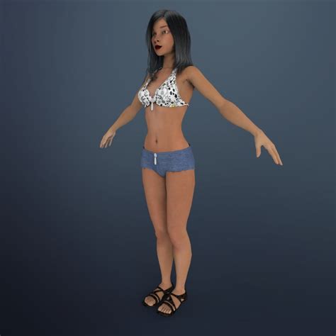 3d female sexy girl shuzi model