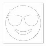Sunglasses Smiling Face Emoji Coloring Graphic Wall Square Circle sketch template