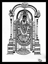 Balaji Tirupati Zentangle Venkateswara sketch template