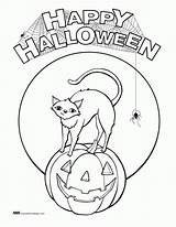 Halloween Coloring Pages Happy Pumpkin Printable Kids Print Cat Color Drawing Precious Moments Cats Games Pearl Necklace Drawings Fall Getcolorings sketch template
