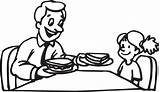 Dad Daughter Clipart Clip Manners Coloring Good Father Table Eating Breakfast Cartoon Cliparts Mom Girl Having Pages Kids Library Fun sketch template