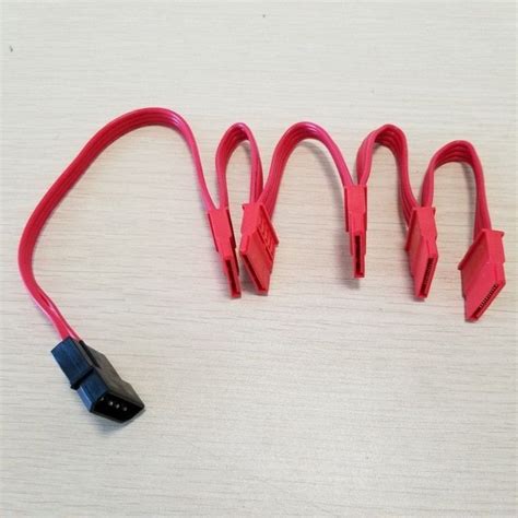 pc computer diy pin ide molex    pin sata splitter hard drive power cable cord awg red