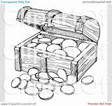 Treasure Chest Coloring Coins Clipart Wooden Illustration Hidden Rf Royalty Pages Print Pearl Charley Franzwa sketch template