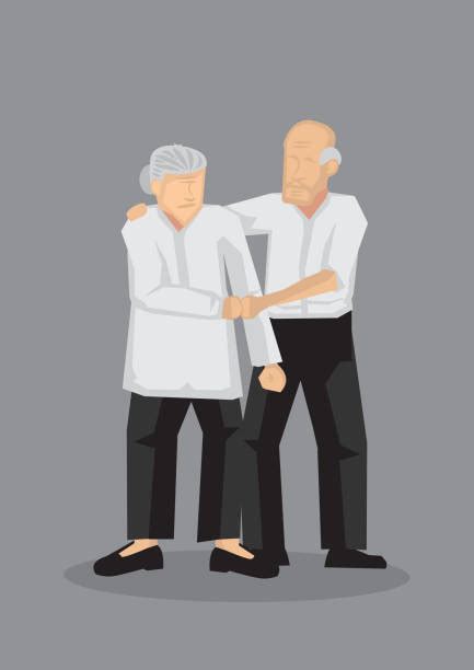 Clip Art Of A Old People Holding Hands Illustrations Royalty Free