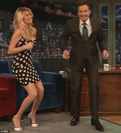 kate upton and jimmy gyrate together as she teaches host a
