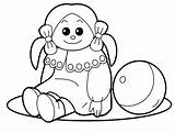 Doll Coloring sketch template