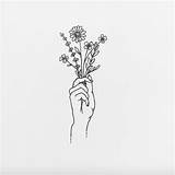 Flower Hand Drawing Flowers Holding Hands Drawings Tattoo Designs Ik Zien Outline sketch template