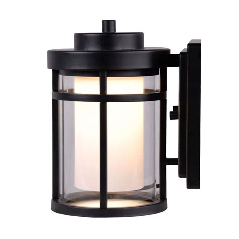home decorators collection black outdoor led small wall light dwbk  home depot