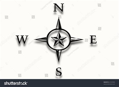 North South East West Directions Stock Illustration