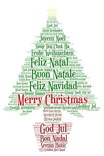 Words Cloud Merry Christmas In All Languages Of The World Stock