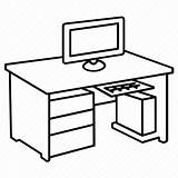 Desk Computer Office Workstation Study Icon Drawing Furniture Ergonomic Icons Editor Open Getdrawings sketch template